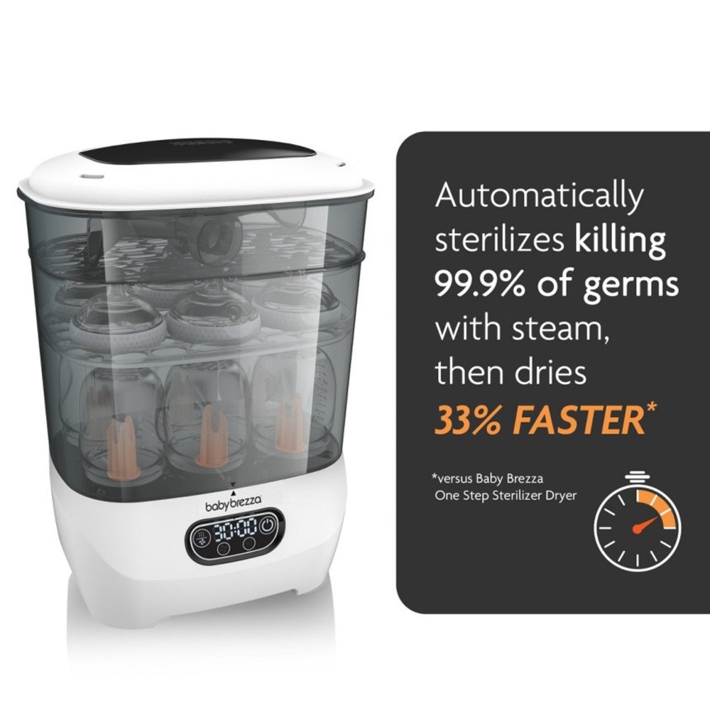 Baby Brezza White and Black Sterilizer and Dryer
